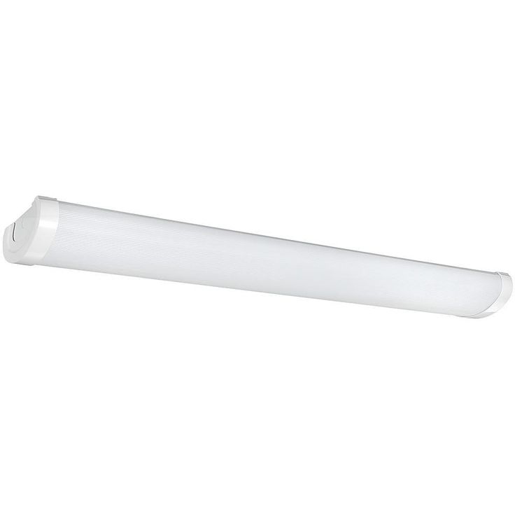4 ft. 4300 Lumens Integrated LED White Commercial Wraparound Light Multi-Volt Dimmable Captive Hinged Lens Row Mount