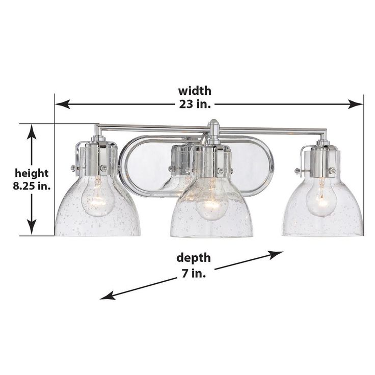 3-Light Chrome Bath Vanity Light