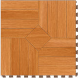 Perfection Floor Tile Parquet Collection Maple/Satin 20-in x 20-in Water-Resistant Interlocking Luxury Vinyl Tile Flooring (16.7-sq ft Carton)