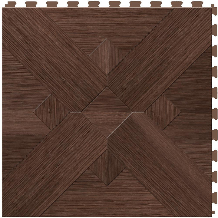 Perfection Floor Tile Bordeaux Wood Collection Bordeaux Walnut/Satin 20-in x 20-in Water Resistant Interlocking Luxury Flooring (16.7-sq ft)