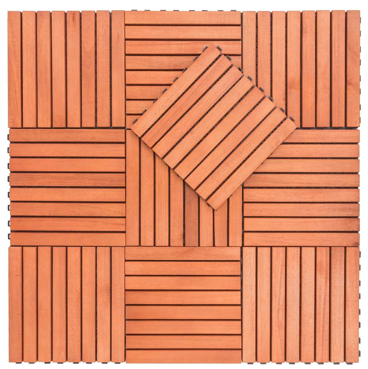 VIFAH 12-in W x 12-in L x 1-in T Interlocking Vinyl/Plastic Gym Floor Tile (10-sq ft) (10-Pack)