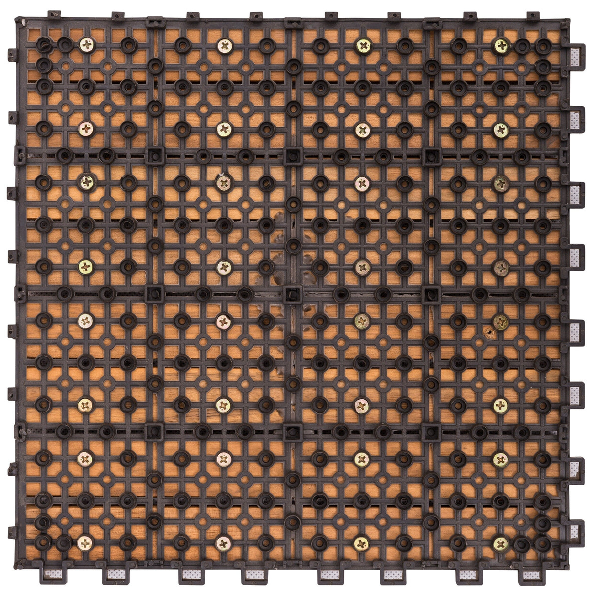 VIFAH 12-in W x 12-in L x 1-in T Interlocking Vinyl/Plastic Gym Floor Tile (10-sq ft) (10-Pack)