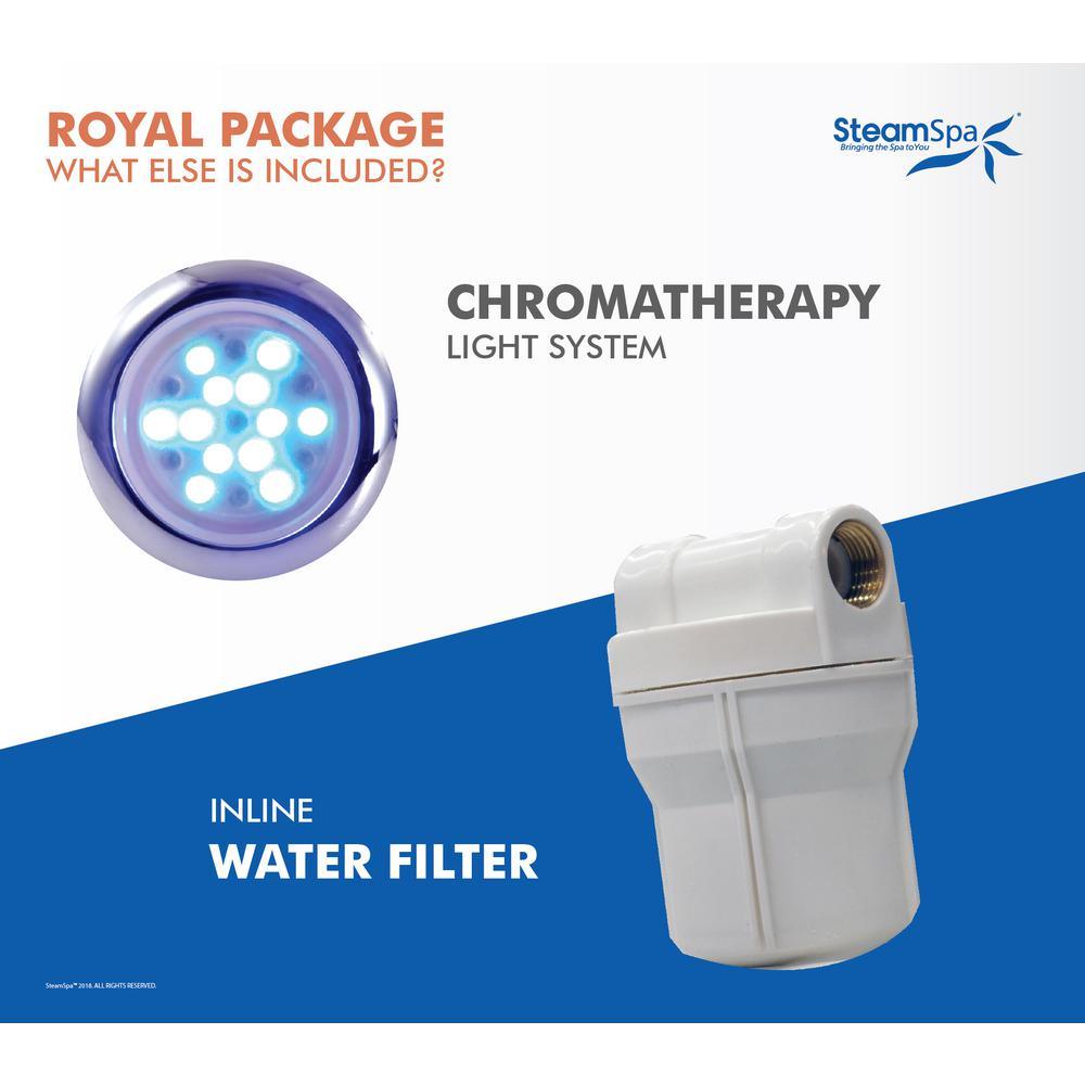 Royal 9kW QuickStart Steam Bath Generator Package with Built-In Auto Drain in Polished Chrome - Super Arbor