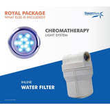Royal 9kW QuickStart Steam Bath Generator Package with Built-In Auto Drain in Polished Chrome - Super Arbor