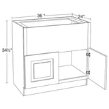 Home Decorators Collection Grayson 36 in. W x 24 in. D x 34.5 in. H Assembled Plywood Farm Sink Base Kitchen Cabinet in Pacific White with Soft Cls