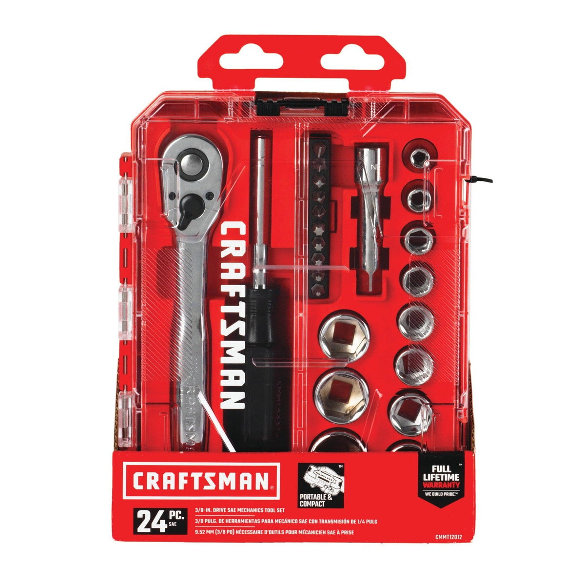 CRAFTSMAN VERSASTACK 24-Piece Standard (SAE) Polished Chrome Mechanics Tool Set with Hard Case
