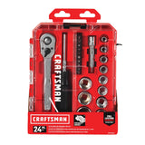 CRAFTSMAN VERSASTACK 24-Piece Standard (SAE) Polished Chrome Mechanics Tool Set with Hard Case