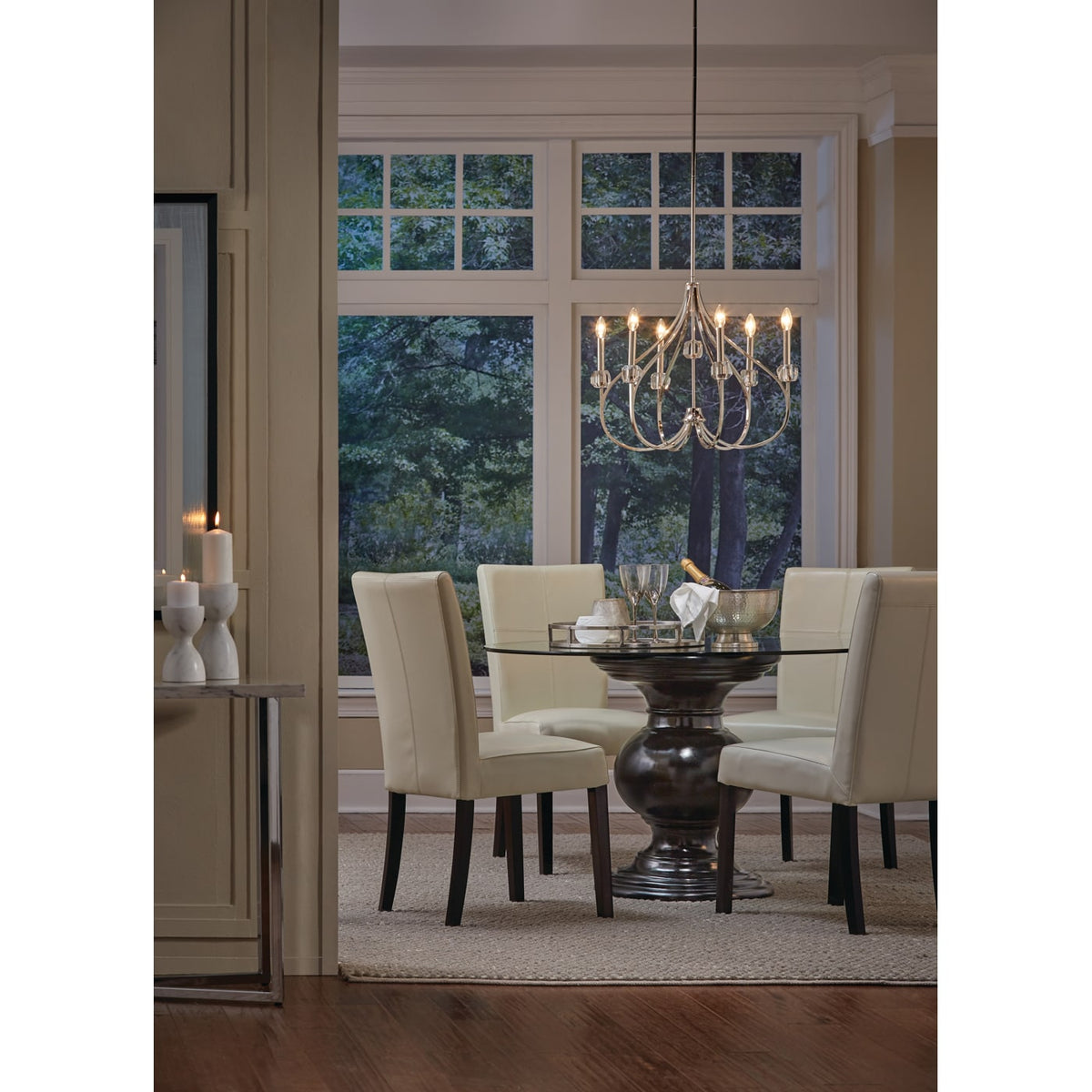 Kichler Eloise 6-Light Polished Nickel Transitional Bare Bulb Chandelier