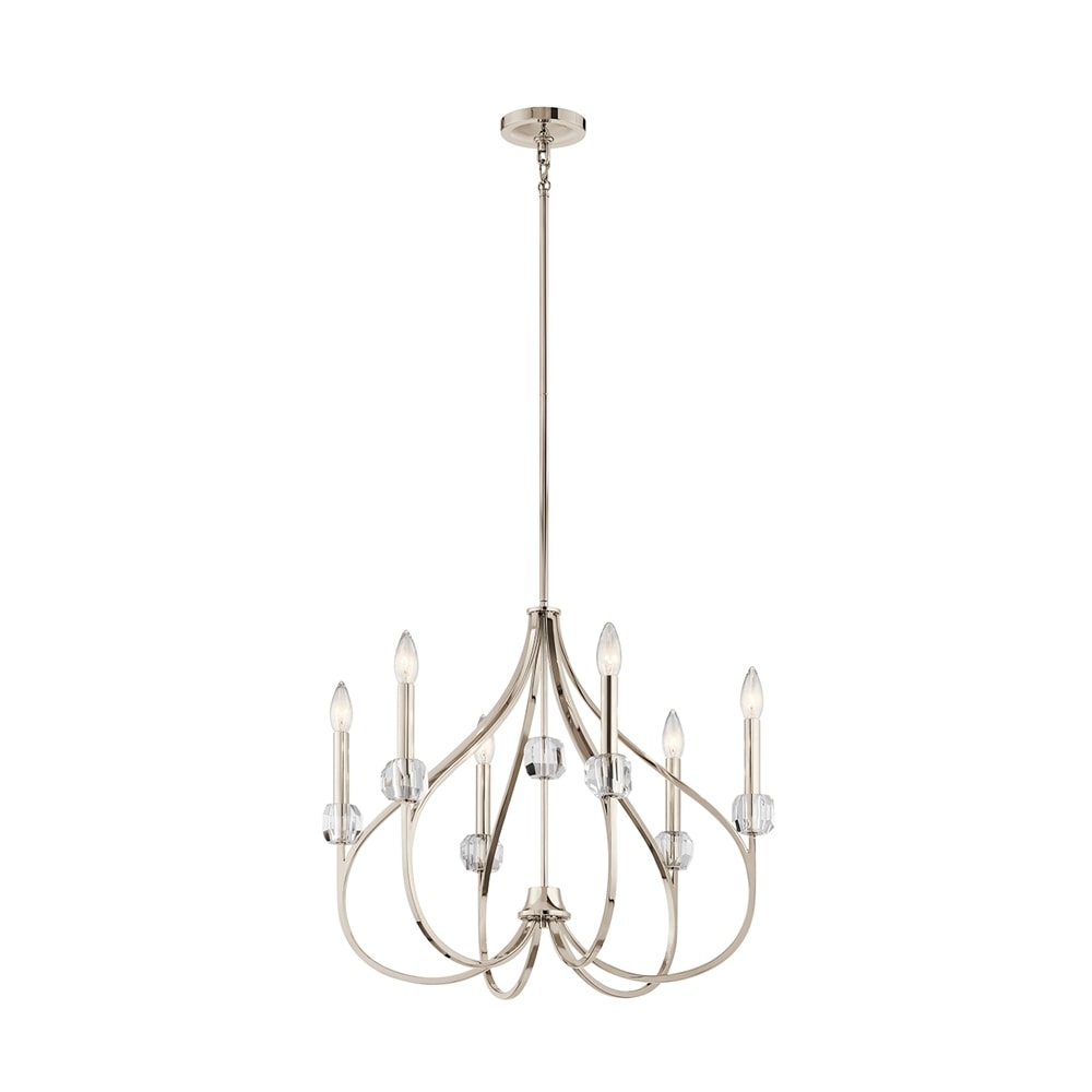 Kichler Eloise 6-Light Polished Nickel Transitional Bare Bulb Chandelier