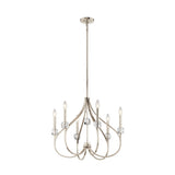 Kichler Eloise 6-Light Polished Nickel Transitional Bare Bulb Chandelier