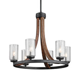 Kichler Grand Bank 6-Light Brown Farmhouse Chandelier