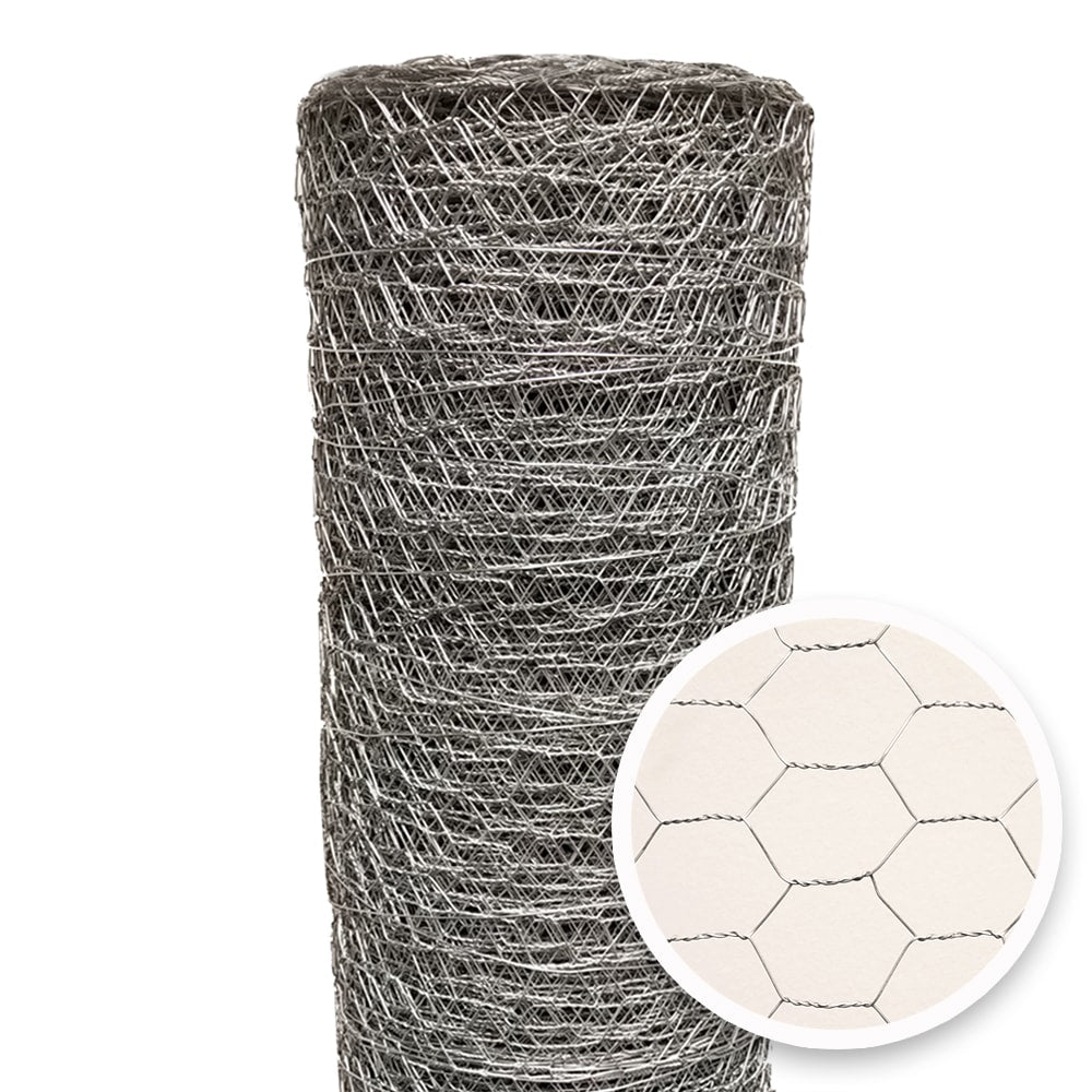 Acorn International Galvanized Steel Chicken Wire Fencing - 150ft x 3ft