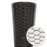 Acorn International 150-ft x 20-Gauge Black Galvanized Steel Chicken Wire Rolled Fencing with Mesh Size 1-in