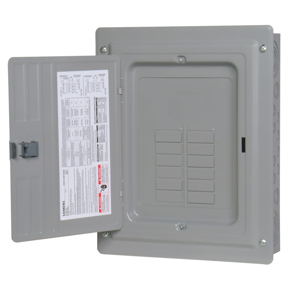Siemens SN 125-Amp 12-space load center - front view