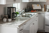 VT Dimensions Formica 6-ft Ouro Romano Etchings Left-Hand Miter-Cut Laminate Kitchen Countertop with Integrated Backsplash