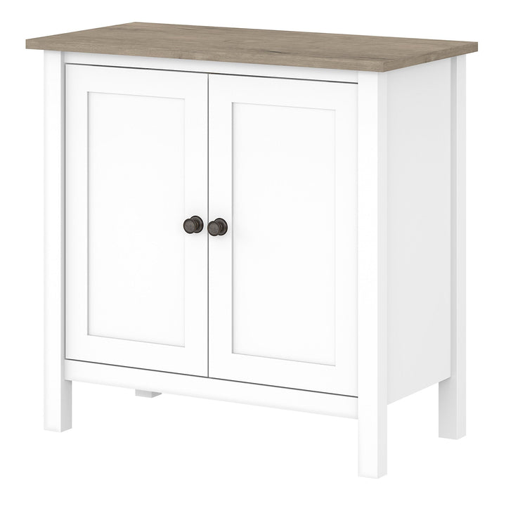 Bush Furniture Mayfield 30.79-in W x 30-in H Wood Composite Pure White/Shiplap Gray Freestanding Utility Storage Cabinet