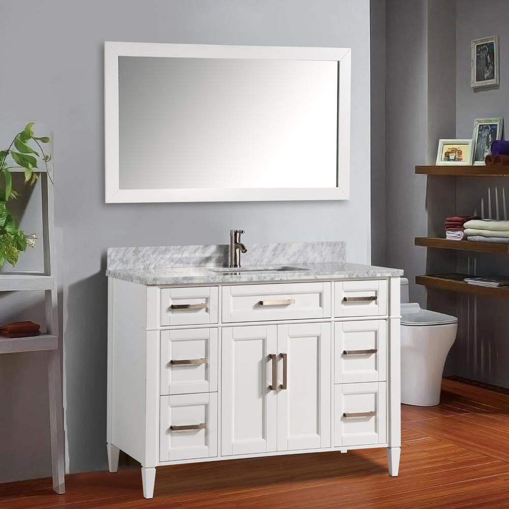 Savona 72 in. W x 22 in. D x 36 in. H Bath Vanity in Espresso with Vanity Top in White with White Basin and Mirror - Super Arbor
