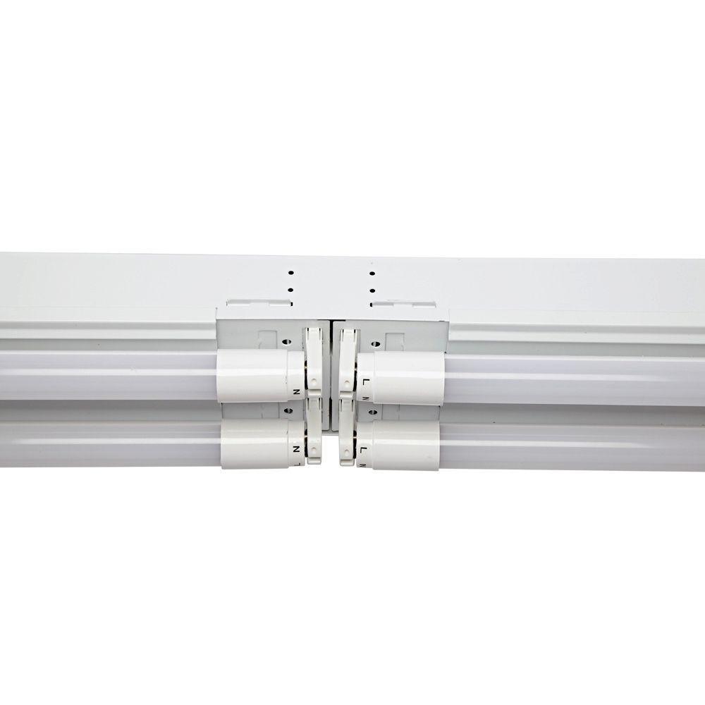 8 ft. 4-Light T8 Industrial LED White Strip Light with 1800 Lumen DLC Flex Tubes 3500K - Super Arbor