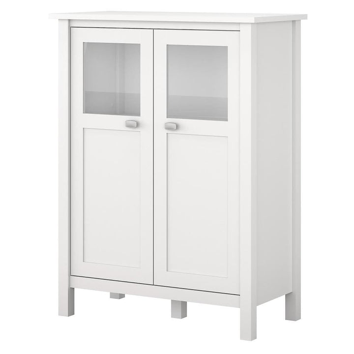 Bush Furniture Broadview 32-in x 42-in White Square Bar Cabinet