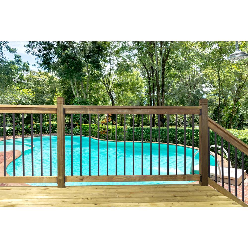 3-1/8 in. x 3-1/8 in. x 54 in. Brown Treated Deck Railing Post - Super Arbor