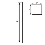 Ironcraft Euro 2-in W Black Powder-coat Steel Decorative Metal Security Universal Fence Post