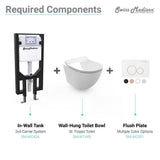 Concealed In-Wall Toilet Carrier System 2 in. x 4 in. for Wall-Hung 1.28 GPF Dual Flush Toilet Tank Only in Black - Super Arbor