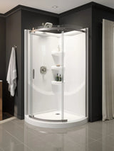 Delta 38 in. x 38 in. Round Corner Shower Base in White