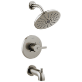 Delta Alux SpotShield Brushed Nickel 1-Handle Tub and Shower Faucet with Valve, H2Okinetic