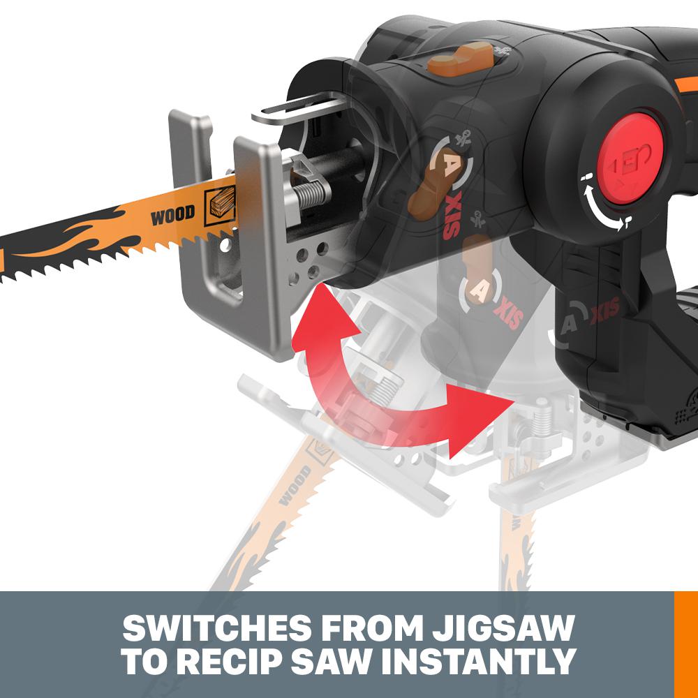 POWER SHARE 20-Volt Axis Cordless Reciprocating and Jig Saw (Tool Only) - Super Arbor