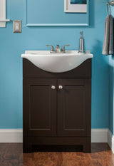 Style Selections Euro 25-in Espresso Single Sink Bathroom Vanity with White Cultured Marble Top