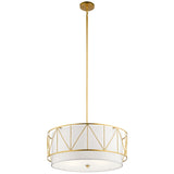 Kichler Birkleigh 4-Light Classic Gold Transitional Drum Medium Hanging Pendant Light