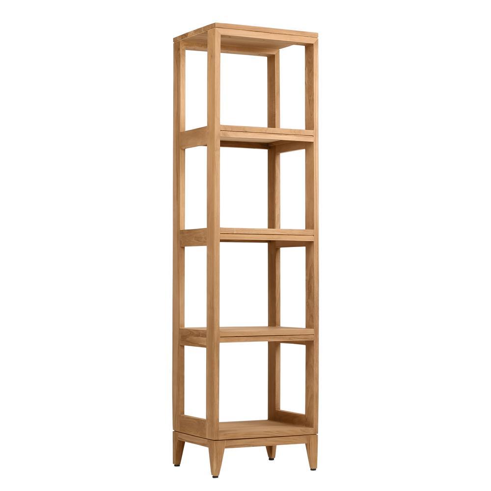 Teak 16 in. W x 13 in. D x 60 in. H Linen Floor Cabinet in Natural Teak - Super Arbor