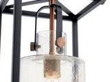 Kichler Kitner 3-Light Black and Antique Copper Industrial Dry Rated Chandelier