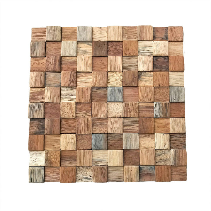 Ekena Millwork Reclaimed Boat Wood Ancient Reclaimed 12-in x 12-in Natural Wood Wood look Mosaic Wall Tile product image