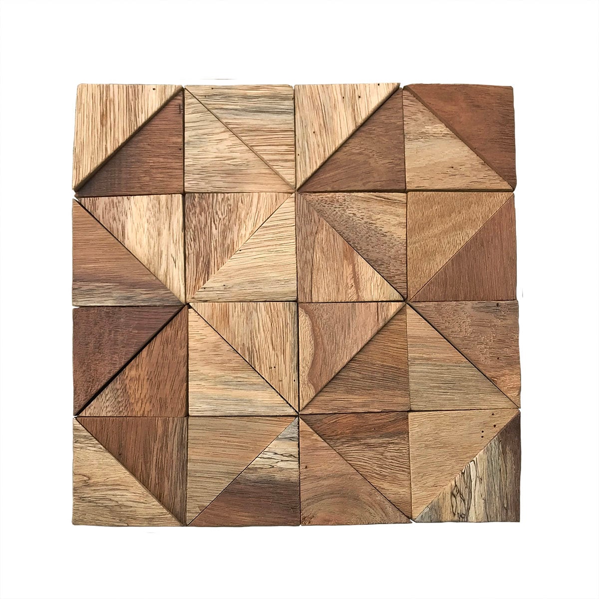 Ekena Millwork Reclaimed Boat Wood Authentic Reclaimed 12-in x 12-in Natural Wood Wood look Diamond Mosaic Wall Tile product image