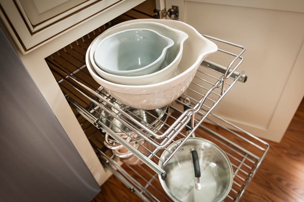 Rev-A-Shelf 14.75-in W x 19-in H 2-Tier Pull-Out Metal Soft-Close Baskets & Organizers
