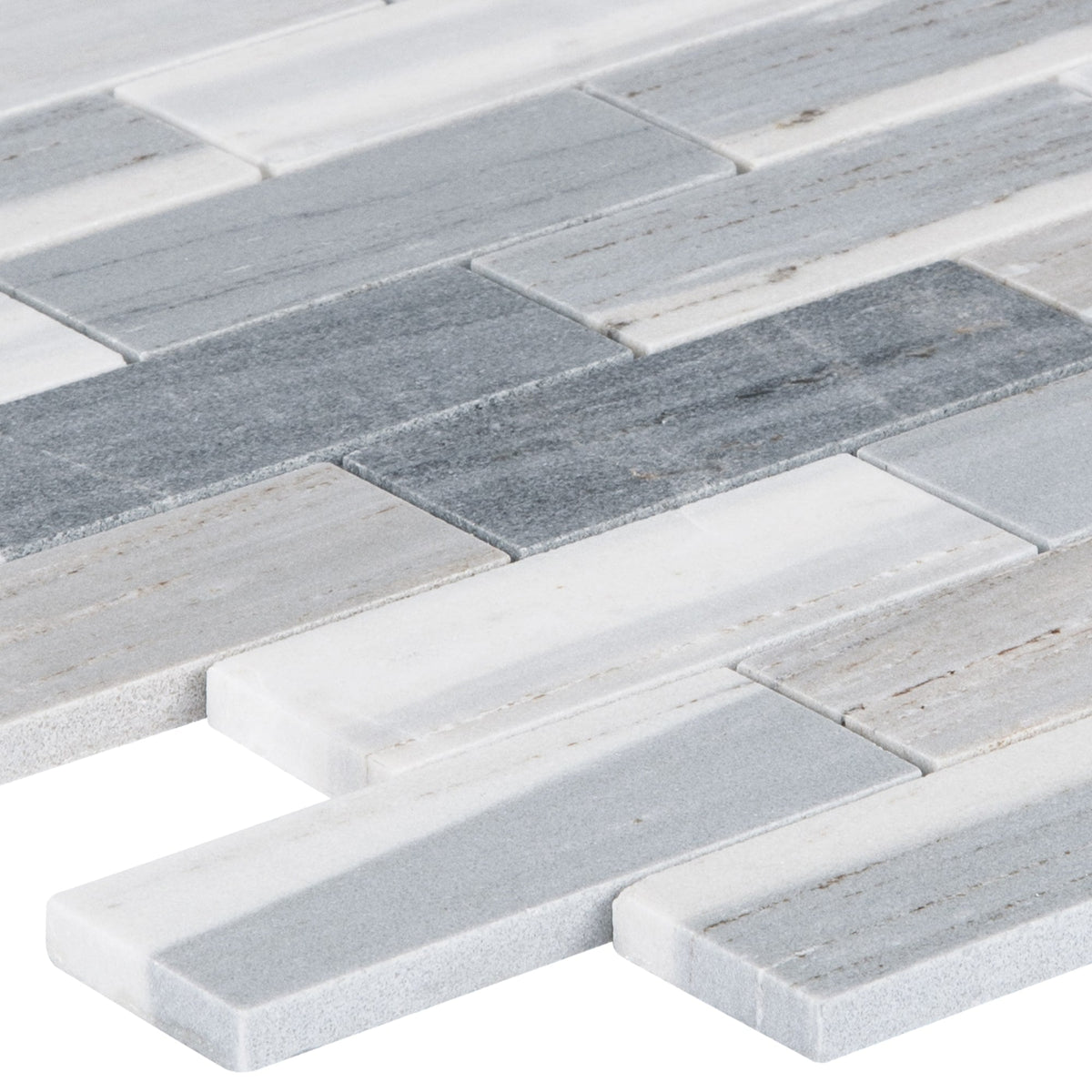 Satori Palissandro 12-in x 12-in Polished Natural Marble Brick Mosaic Wall Tile, Marble Look (0.97 sq ft per Piece)