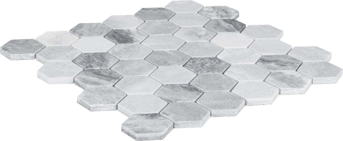 Satori Storm Polished 12-in x 12-in Natural Marble Hexagon Mosaic Wall & Floor Tile (0.96-sq ft Sheet)