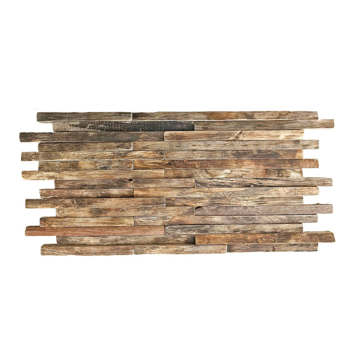 Ekena Millwork Reclaimed Boat Wood Stacked Reclaimed 24-in x 12-in Natural Wood Wood look Mosaic Wall Tile product image