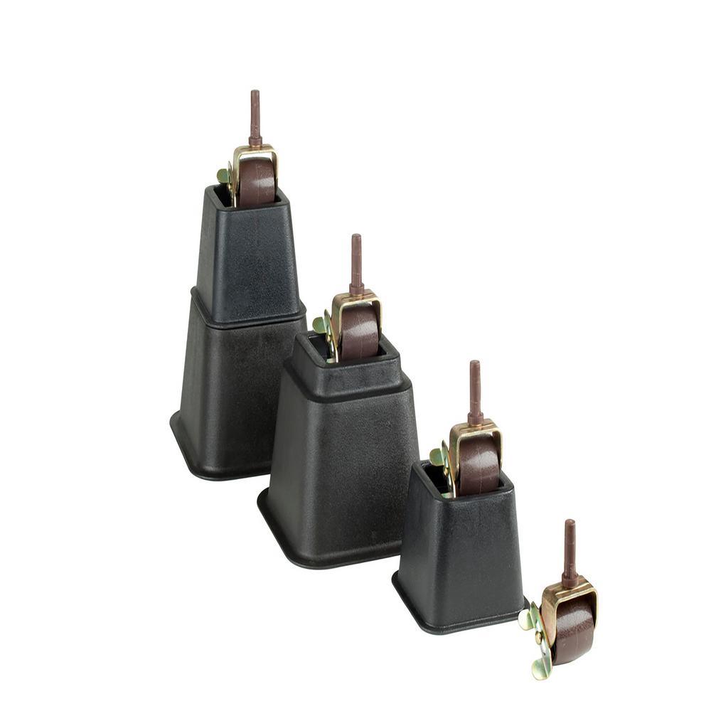 Adjustable 8-Piece Black Bed Risers Set - Super Arbor