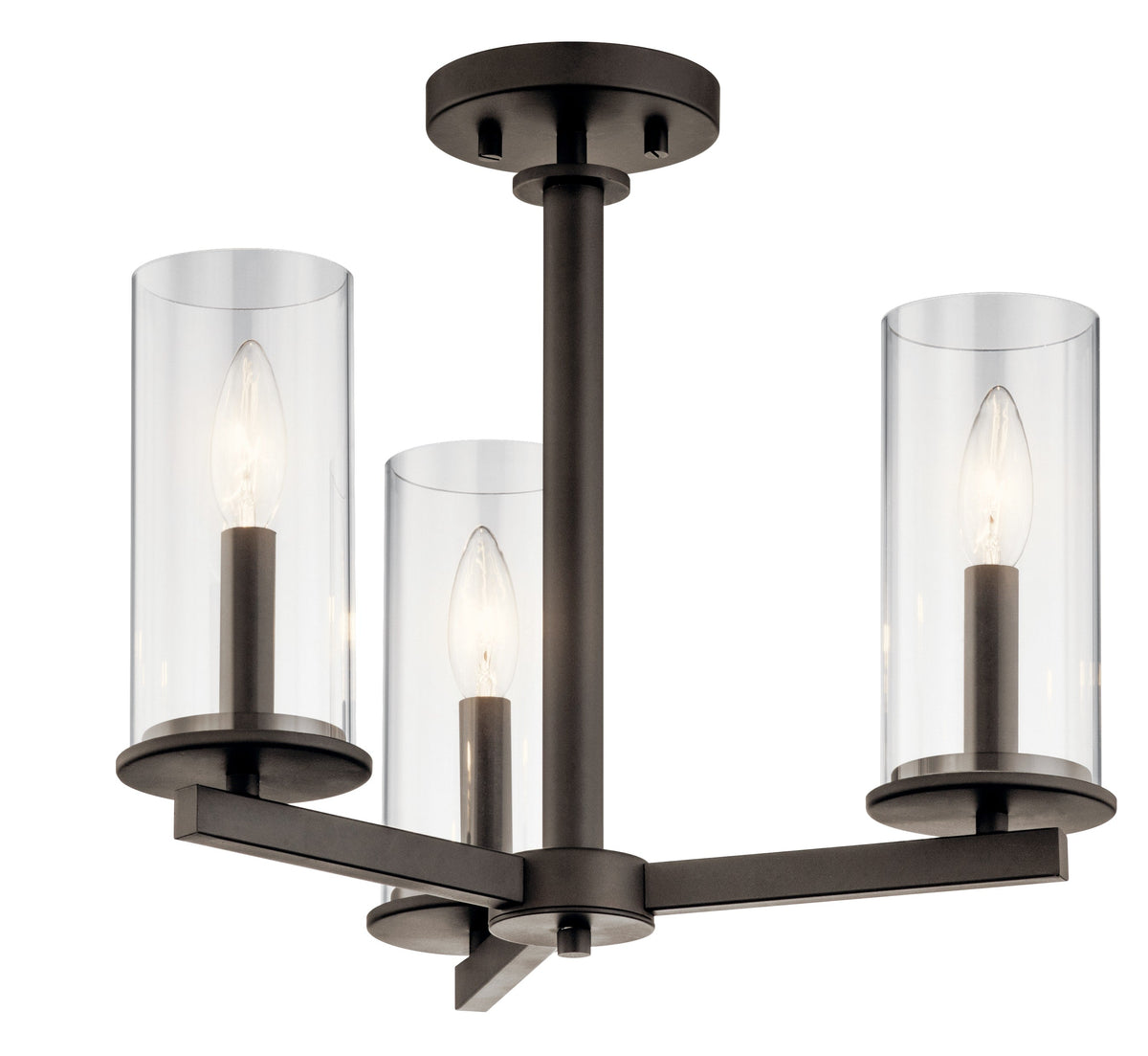 Kichler Crosby 3-Light Bronze Modern/Contemporary Chandelier