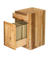 Diamond NOW Denver 18-in W x 35-in H x 23.75-in D Natural Rustic Hickory 1-Drawer Pull-out Wastebasket Base Fully Assembled Cabinet (Raised Panel Square Style)