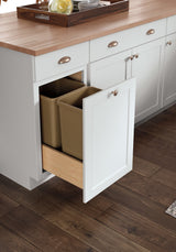 Diamond NOW Arcadia 18-in W x 35-in H x 23.75-in D White 1-Drawer Pull-out Wastebasket Base Fully Assembled Cabinet (Recessed Panel Shaker Style)