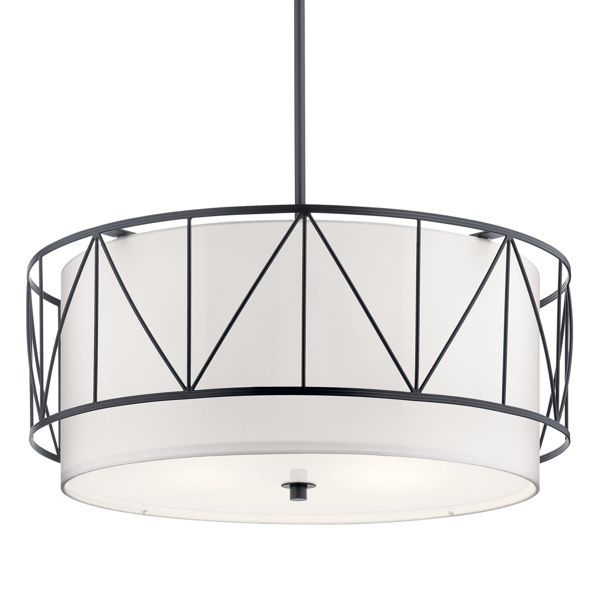 Kichler Birkleigh 4-Light Black Transitional Drum Medium Hanging Pendant Light