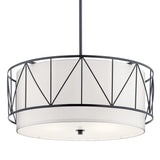 Kichler Birkleigh 4-Light Black Transitional Drum Medium Hanging Pendant Light