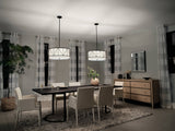 Kichler Birkleigh 4-Light Black Transitional Drum Medium Hanging Pendant Light