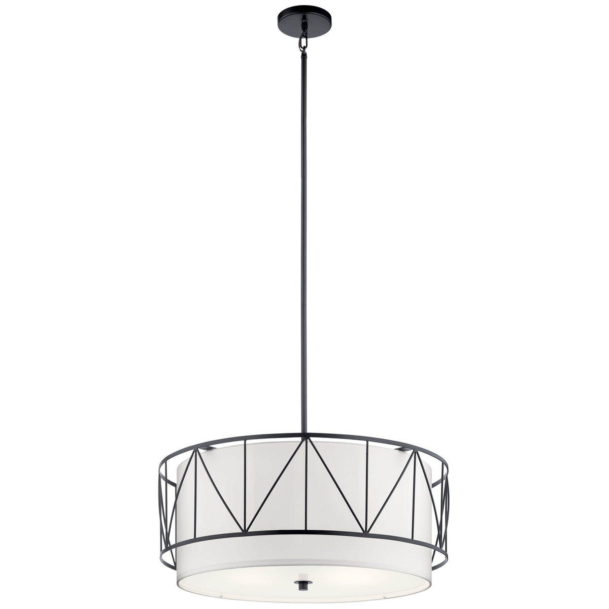 Kichler Birkleigh 4-Light Black Transitional Drum Medium Hanging Pendant Light