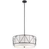 Kichler Birkleigh 4-Light Black Transitional Drum Medium Hanging Pendant Light