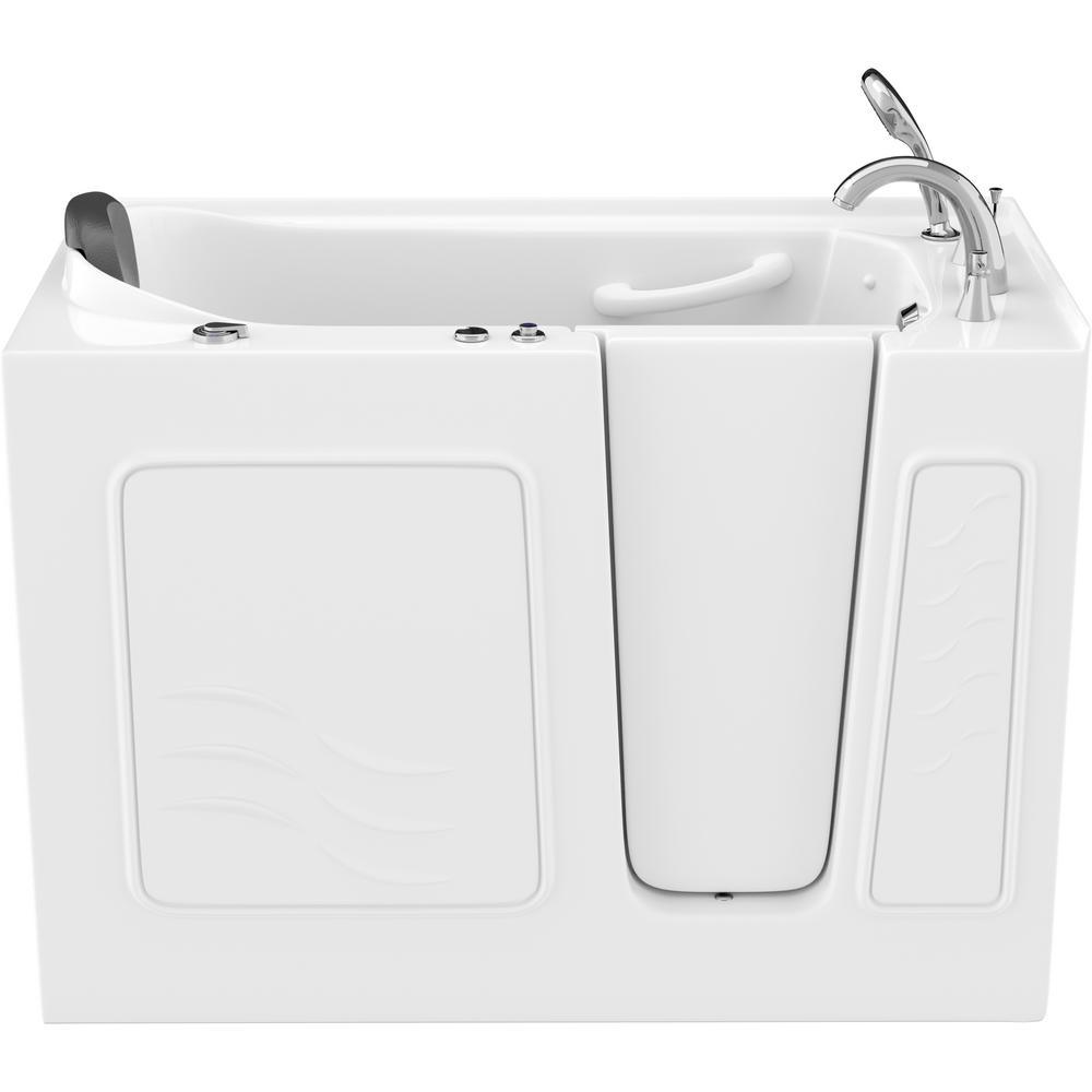 Safe Premier 52.75 in. x 60 in. x 26 in. Right Drain Walk-in Whirlpool Bathtub in White - Super Arbor