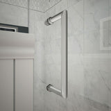 Unidoor Lux 30 in. x 30-3/8 in. x 72 in. Frameless Corner Hinged Shower Enclosure in Chrome